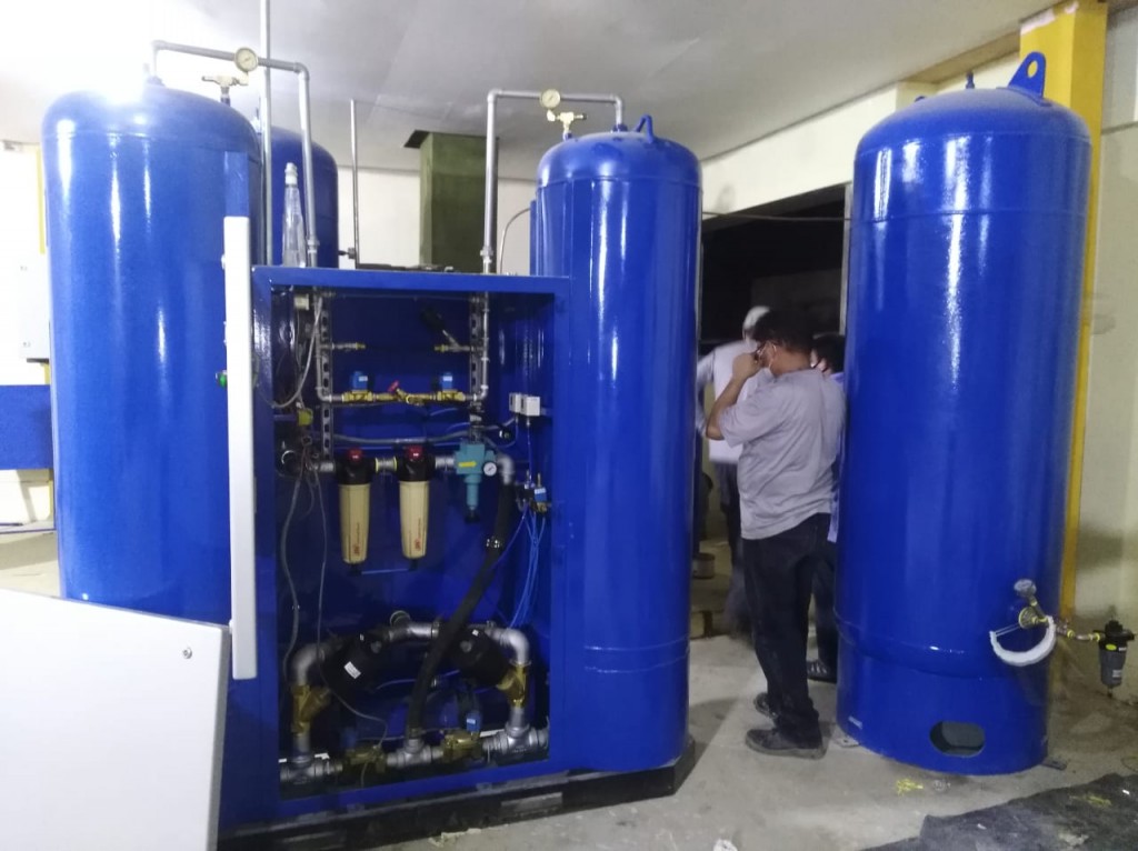 Imagen de la planta de oxígeno, ya instalada, del día de hoy. Foto: Vicariato de Iquitos