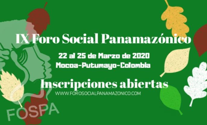 Abren las inscripciones al IX Foro Social Panamazónico