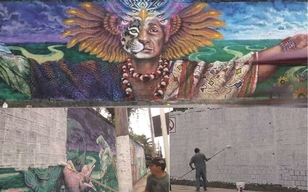Ucayali: Denuncian borrado de mural urbano sobre la cosmovisión shipiba
