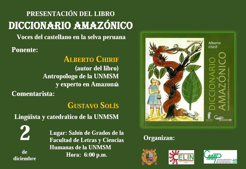 ‘Diccionario Amazónico’ de Alberto Chirif se presenta este viernes en la UNMSM