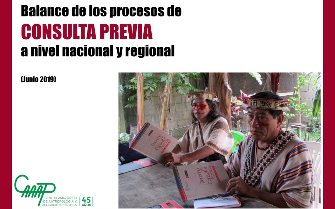 Balance de los procesos de CONSULTA PREVIA a nivel nacional y regional (Junio 2019)