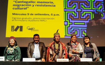 Dos encuentros sobre Cantagallo, memoria y arte shipibo-konibo marcan el cierre de la exposición “Mi kené brilla al mundo”, de Olinda Silvano
